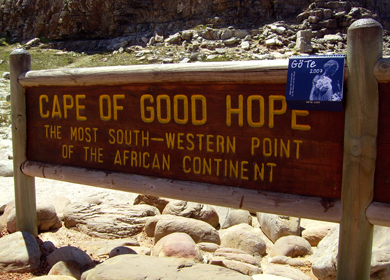 Schild Aufschrift:cape of good hope