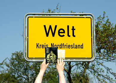 Welt-Ortsschild